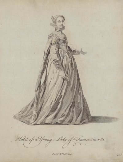 1581年のフランスの若い女性の習慣 作： English School